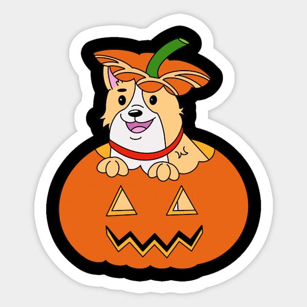 Happy Halloween Corgi Dog Lovers Novelty Gift Sticker by dwayne2000